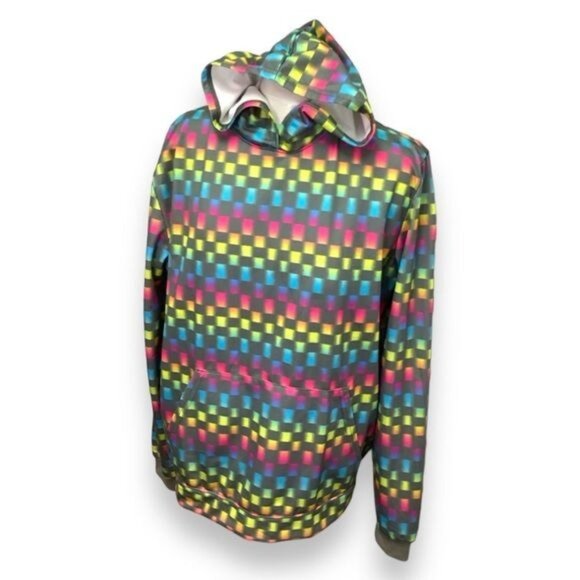 Totally Pink Women’s Holo Check Pullover Hoodie, Gray, size XL - Picture 1 of 6